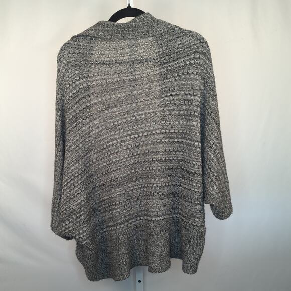 212 Sweater Womens 1X Gray Batwing Cocoon Cardigan Lagenlook Fall Knit Slouchy - Picture 2 of 9